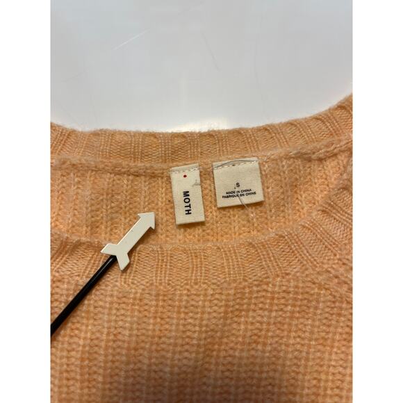 MOTH 100% cashmere sweater tunic bell sleeve pink sz S - Picture 2 of 3